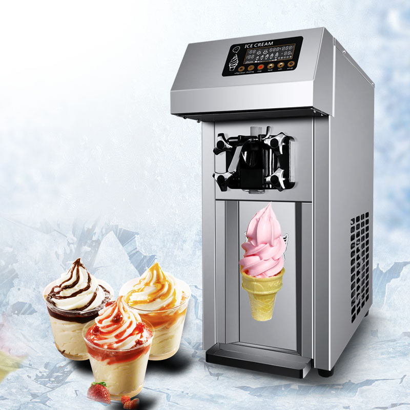 How does Mini Single Head Table Soft Ice Cream Machine achieve fast ice making and stable discharging?