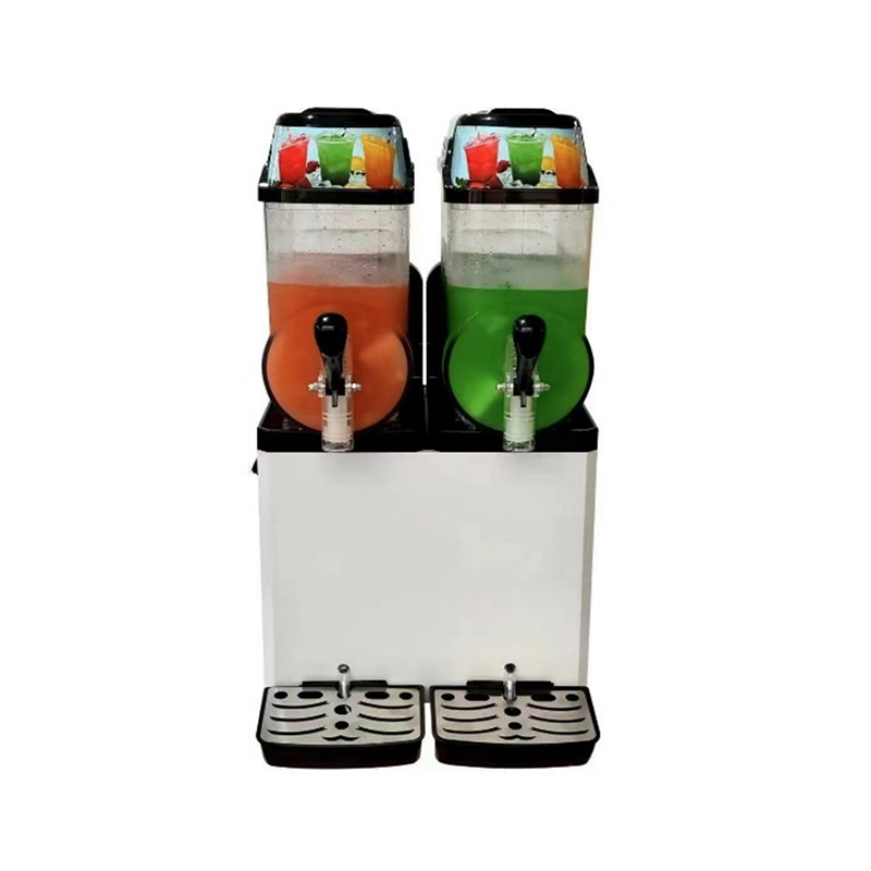 How does a 2 tanks commercial slushy machine meet the needs of high efficiency and versatility?