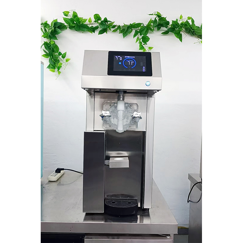 How does a single head large output tabletop soft ice cream machine achieve efficient and continuous food delivery?